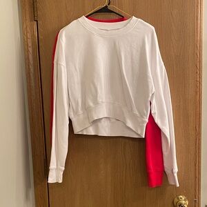 Bundle! Fabletics White and Red Cropped Workout Sweatshirts